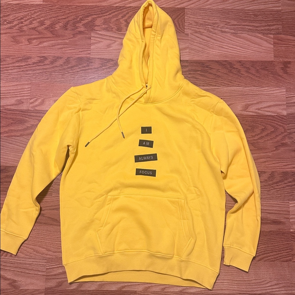 Yellow Hoodie with Motivational Text